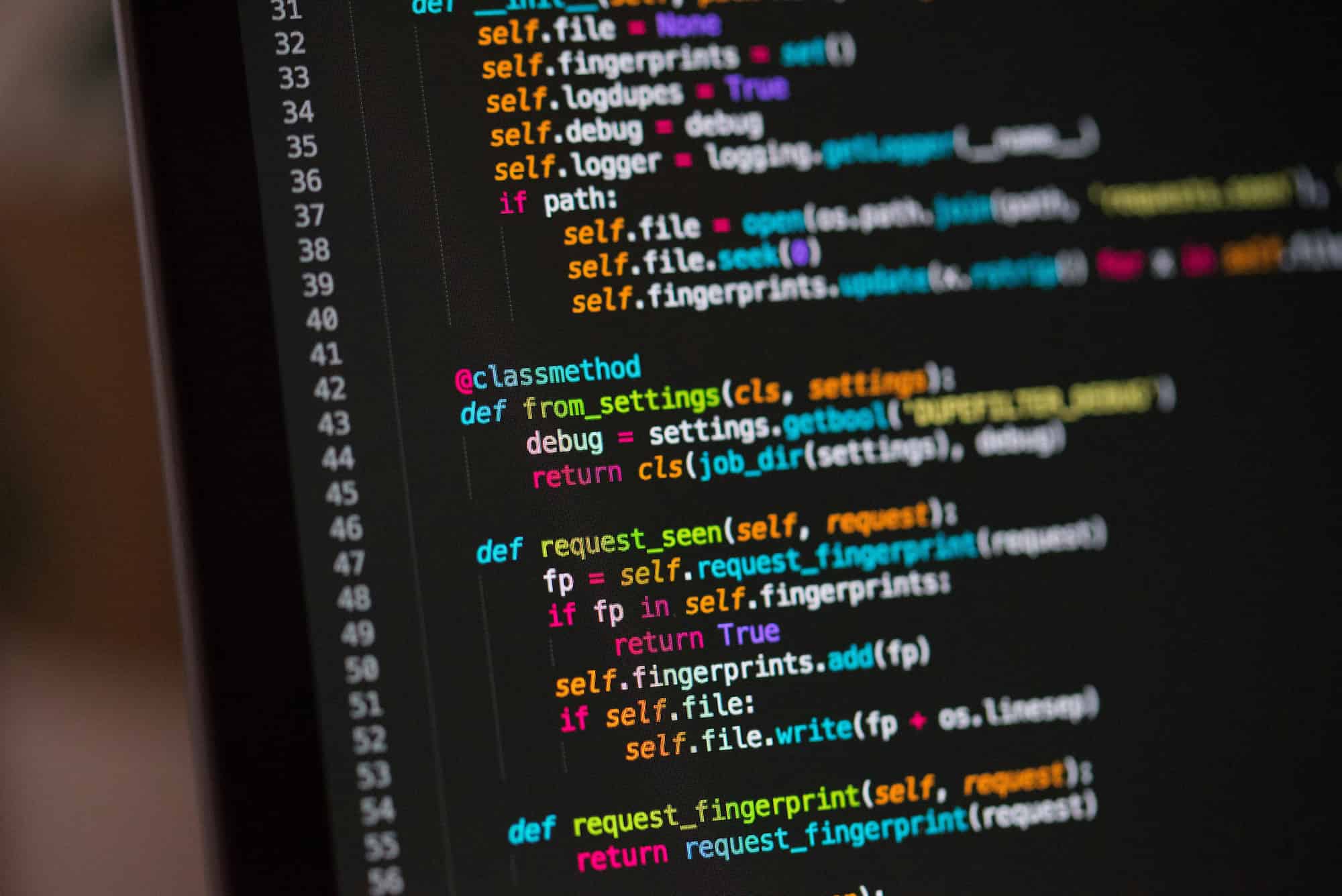 Code on a laptop screen